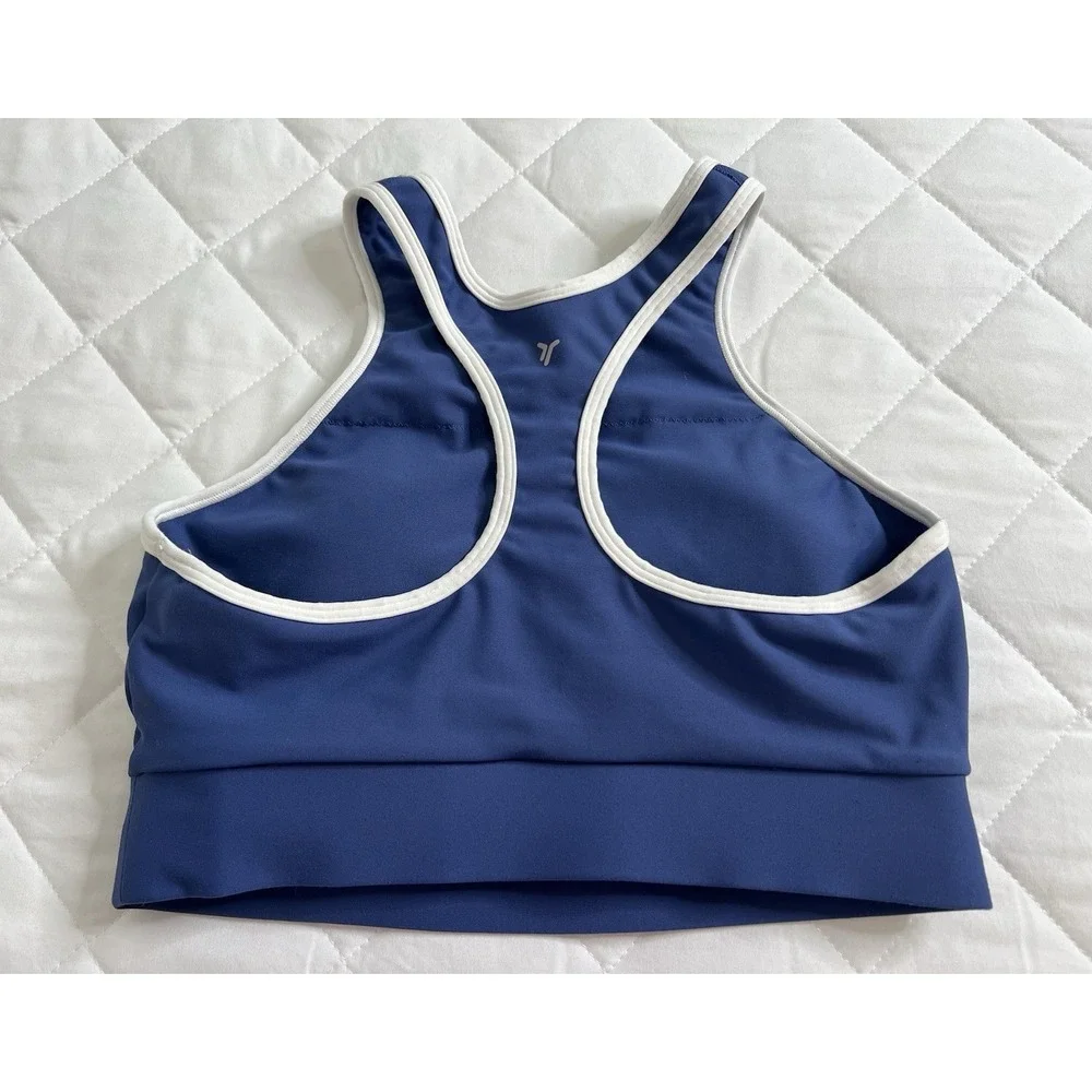 Old Navy Active Powersoft Sports Bra Size S Blue Racerback Athletic Yoga Workout